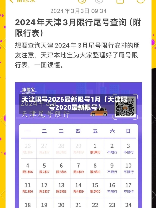 天津限号2026最新限号1月（天津限号2020最新限号）