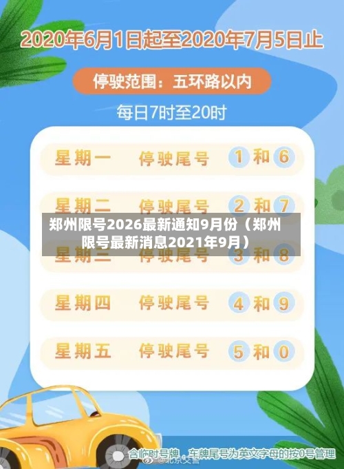 郑州限号2026最新通知9月份（郑州限号最新消息2021年9月）