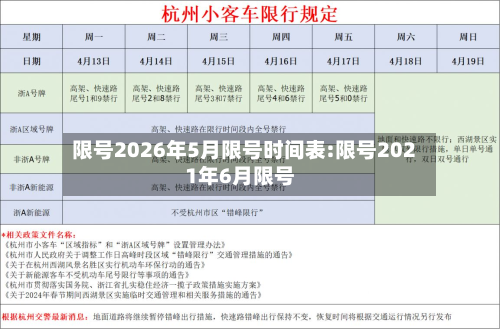 限号2026年5月限号时间表:限号2021年6月限号