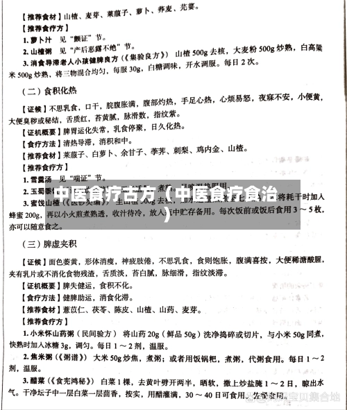 中医食疗古方（中医食疗食治）