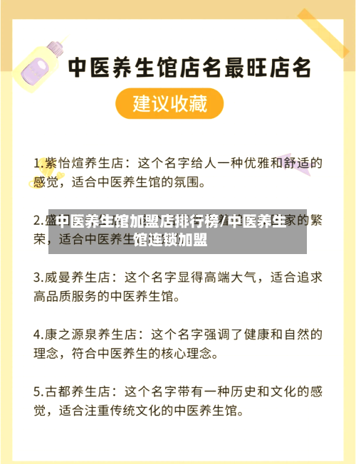 中医养生馆加盟店排行榜/中医养生馆连锁加盟