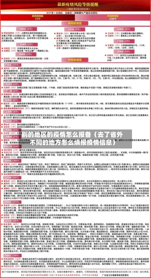 别的地区的疫情怎么报备（去了省外不同的地方怎么填报疫情信息）