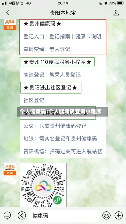 个人健康码:个人健康码查询小程序