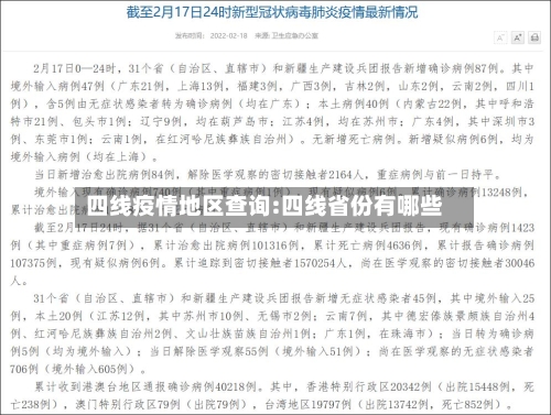 四线疫情地区查询:四线省份有哪些