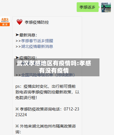 武汉孝感地区有疫情吗:孝感有没有疫情