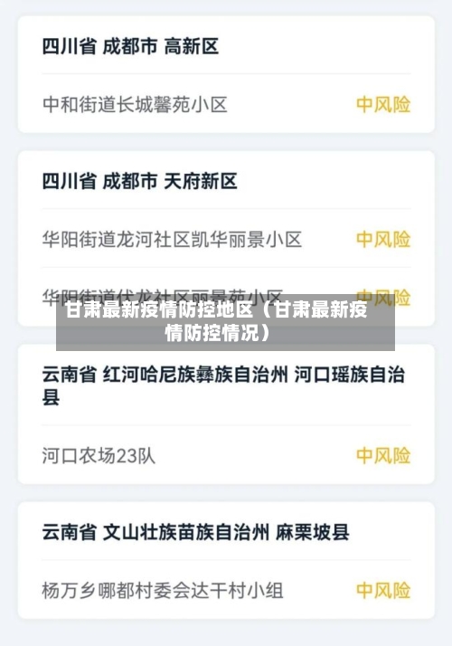 甘肃最新疫情防控地区（甘肃最新疫情防控情况）-第1张图片
