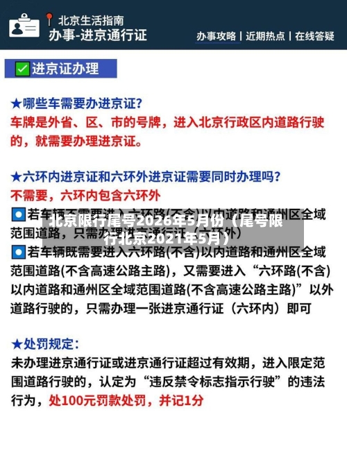北京限行尾号2026年5月份（尾号限行北京2021年5月）