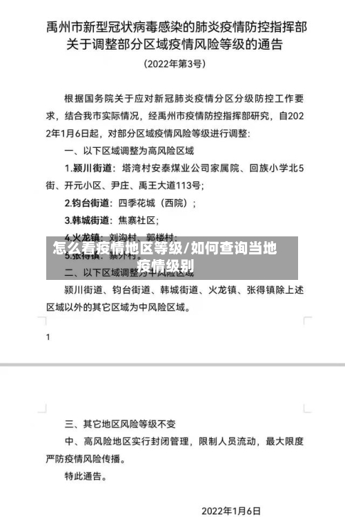 怎么看疫情地区等级/如何查询当地疫情级别