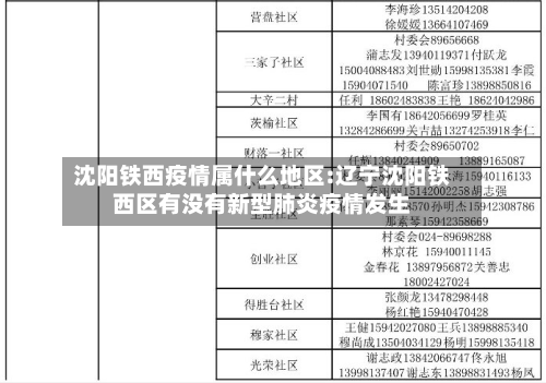 沈阳铁西疫情属什么地区:辽宁沈阳铁西区有没有新型肺炎疫情发生-第1张图片