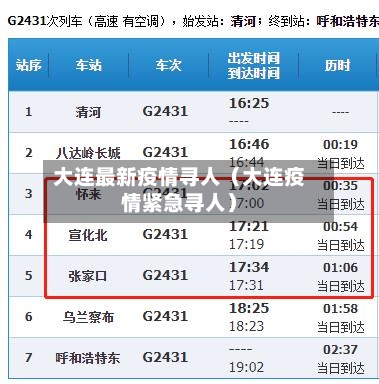 大连最新疫情寻人（大连疫情紧急寻人）