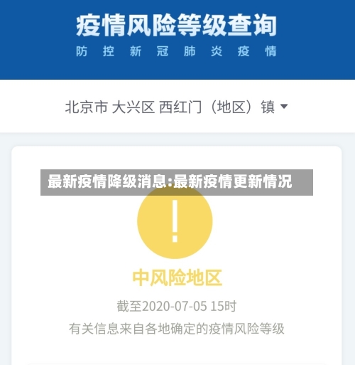 最新疫情降级消息:最新疫情更新情况-第1张图片
