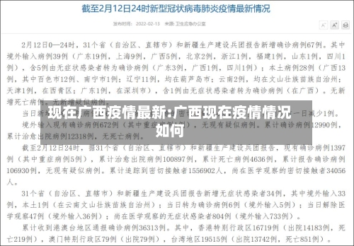 现在广西疫情最新:广西现在疫情情况如何-第1张图片