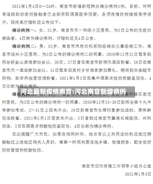 河北最新疫情南宫:河北南宫新增病例-第1张图片