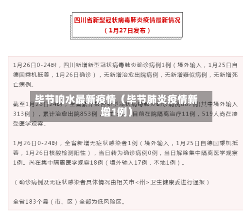 毕节响水最新疫情（毕节肺炎疫情新增1例）-第1张图片