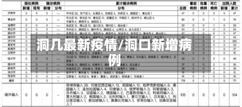 洞几最新疫情/洞口新增病例-第1张图片