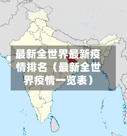 最新全世界最新疫情排名(最新全世界疫情一览表)-第1张图片