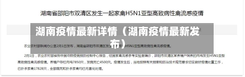 湖南疫情最新详情(湖南疫情最新发布)-第1张图片