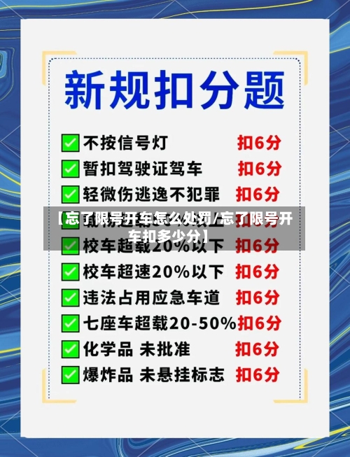 【忘了限号开车怎么处罚/忘了限号开车扣多少分】-第1张图片