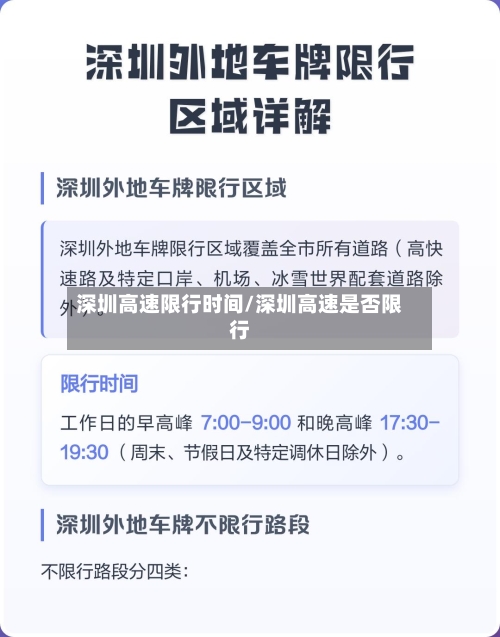 深圳高速限行时间/深圳高速是否限行-第1张图片