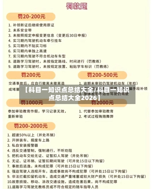 【科目一知识点总结大全/科目一知识点总结大全2026】-第1张图片
