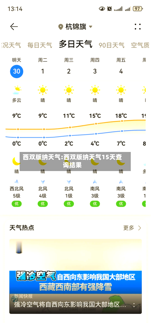 西双版纳天气:西双版纳天气15天查询结果-第1张图片