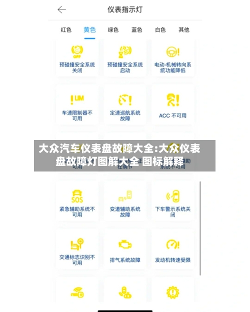 大众汽车仪表盘故障大全:大众仪表盘故障灯图解大全 图标解释-第1张图片