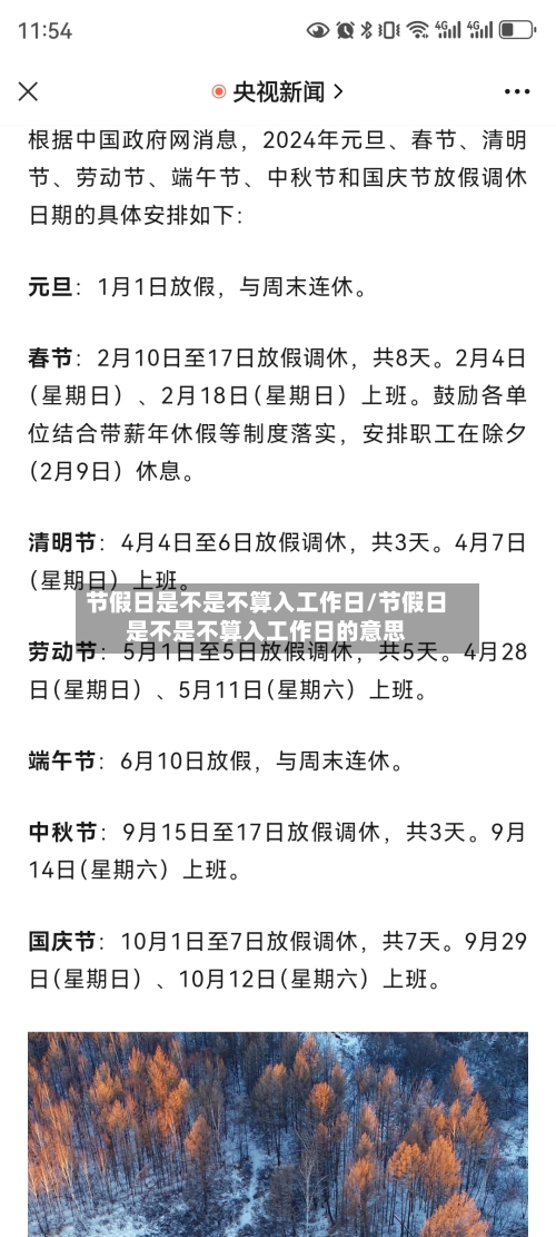 节假日是不是不算入工作日/节假日是不是不算入工作日的意思-第1张图片