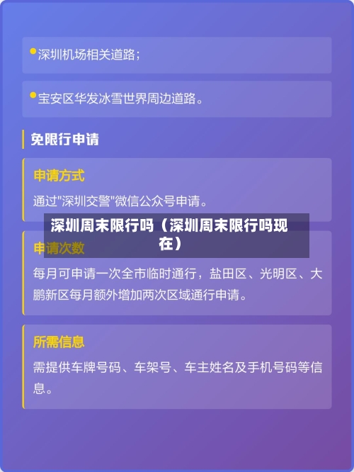 深圳周末限行吗(深圳周末限行吗现在)-第1张图片